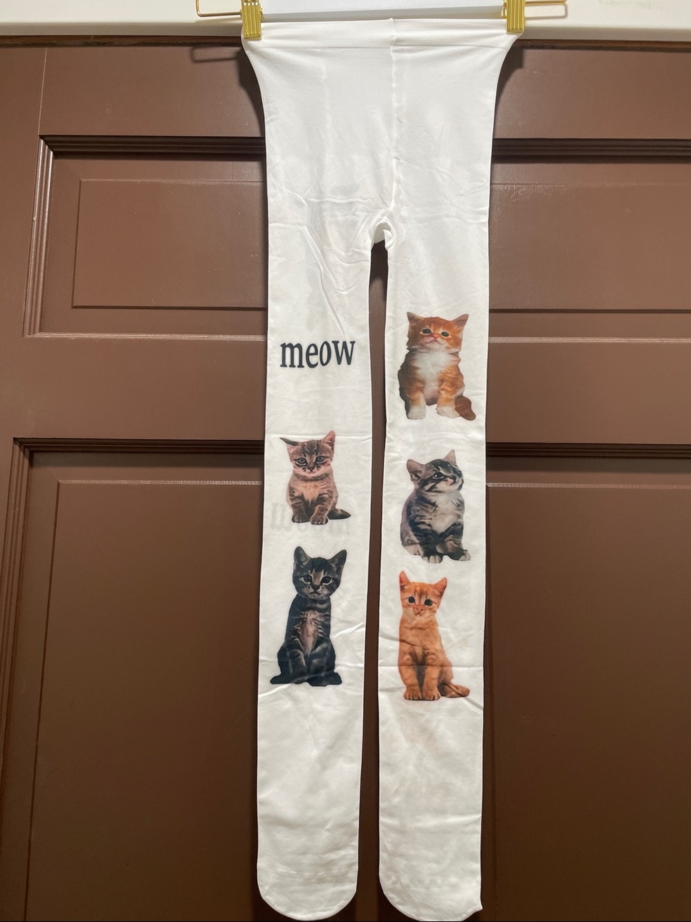 NWT HARAJUKU cat kawaii soft white velvet stockings opaque tights meow XS/S